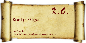 Kneip Olga névjegykártya